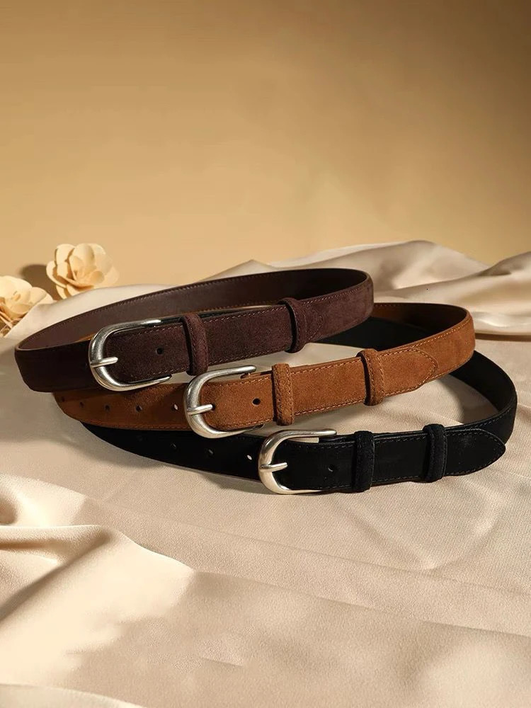 Fashion Suede Cowhide Womens Belts Genuine Leather 28cm Wide Belt Metal Buckle Women Belt Matched Dress Jeans Skinny Girdle 251024