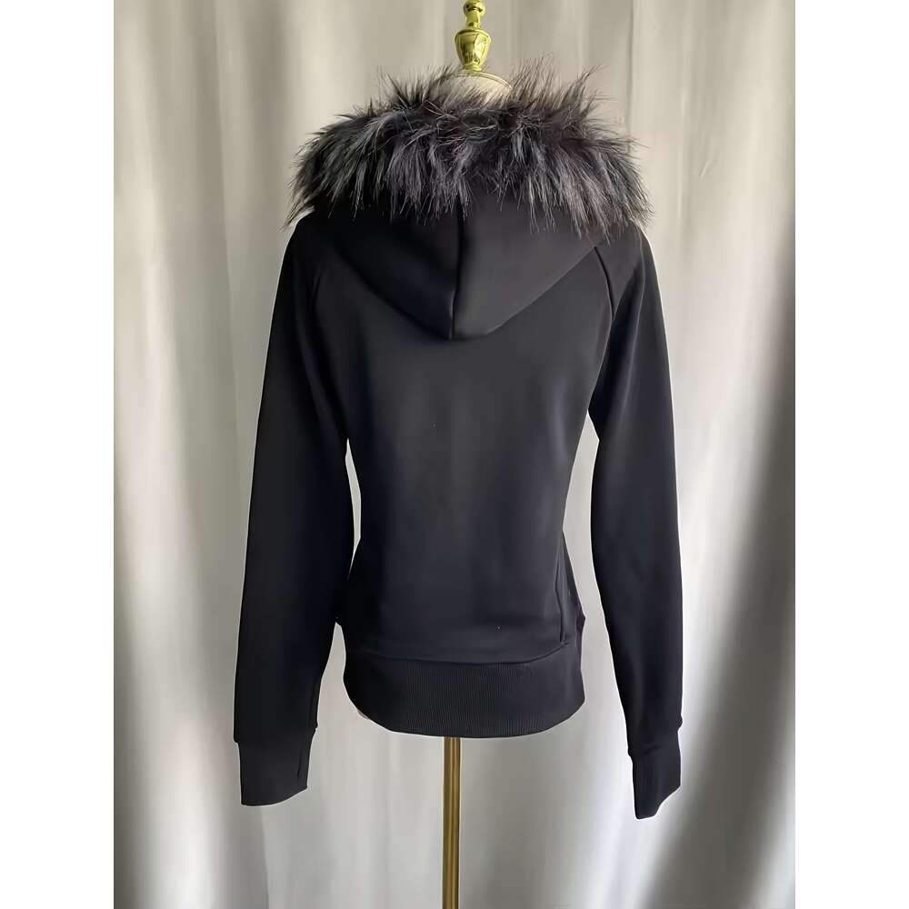 Women S Hoodie Black With White Lettering Zip Up Pullover Hooded Sweatshirt For Everyday Formal Outfits All Season Casual Wear Hoodie Comfortable