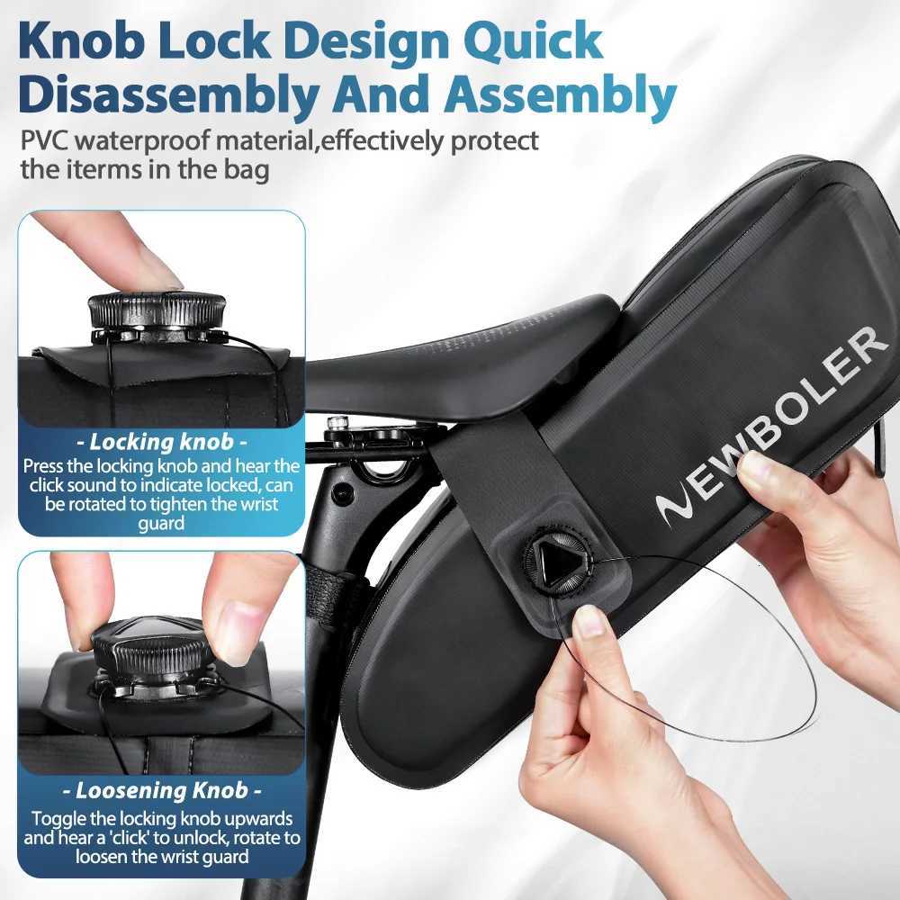 Bicycle Saddle Bag Knob Lock Full Waterproof 4L Bicycle Rear Bag MTB Road Cycling Seat Bag Bike Tail Pack Bike Accessories H251029