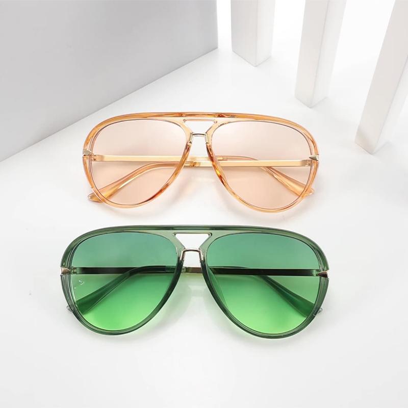 Cross-Border European & American Fashion Sunglasses Versatile, Trendy Influencer-Style Oversized Frames Retro Fluorescent Green Sunglasses