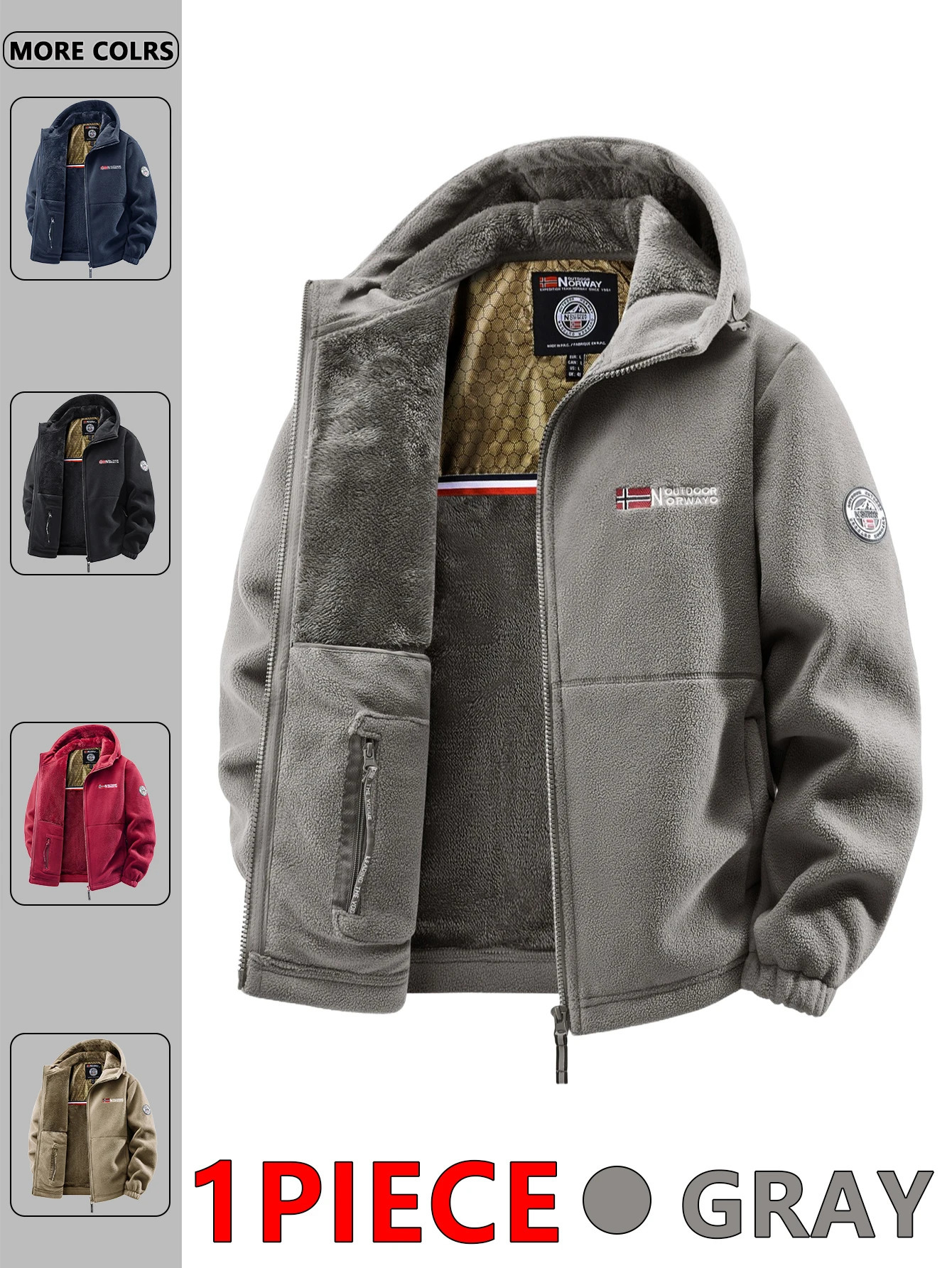 Mens Autumn and Winter Outdoor Hooded Jacket Suitable for Daily Wear at Home Travel Parties Commuting Fashion Versatile Enhances Temperament Streetwea