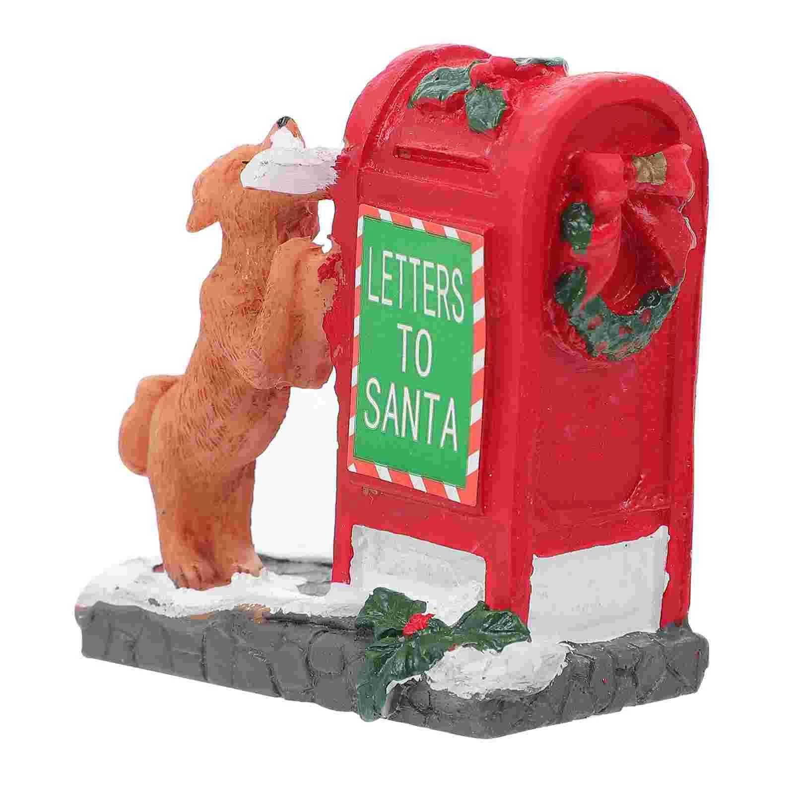 Ornament Handicraft Ornaments Tabletop Christmas Dessert Mailbox Figurine Red Crafts C251030