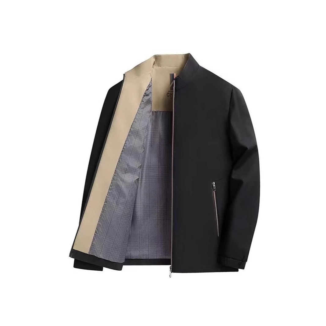 Stand Collar Jacket Men 2025 Spring Designer Jacket Autumn Business Casual Smooth Windproof Non-iron Wrinkle-resistant Versatile Coat Top