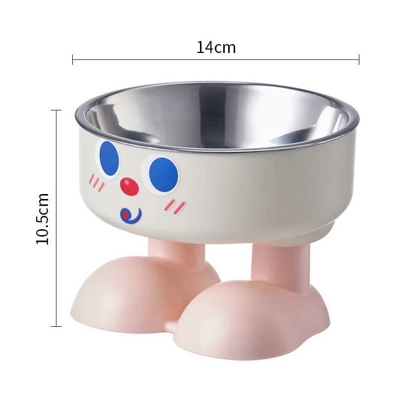 1pc cute elevated bowl with nonslip mat easy to clean protect the cervical spine pet cat food bowl dog feeding bowl J251113