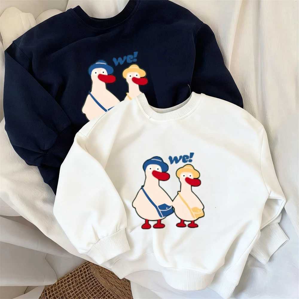 Lovely Sweatshirts 2026 Spring Autumn Clothes Loose Casual Crewneck Pullovers Simple Versatile Tops Baby Navy Round Neck HoodiesT251030