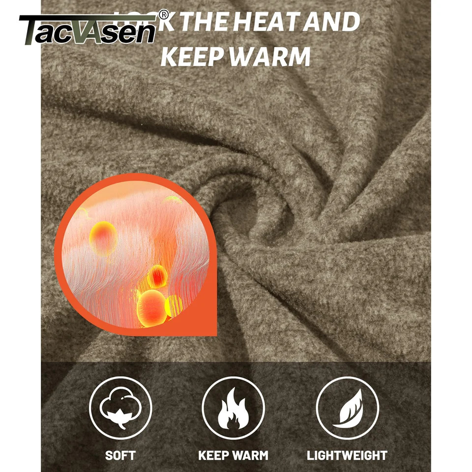 TACVASEN Lightweight Full Zip Fleece Jackets Mens Spring Casual Jacket Outdoor Sportswear With Pockets Stand Collar Outwear Tops 251028