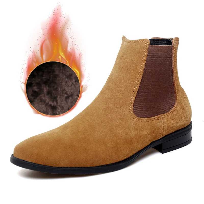 Couple Retro Genuine leather classic Chelsea high top shoes cotton shoes Winter Outdoor Cowboy Botas Unisex Shoes Z251029