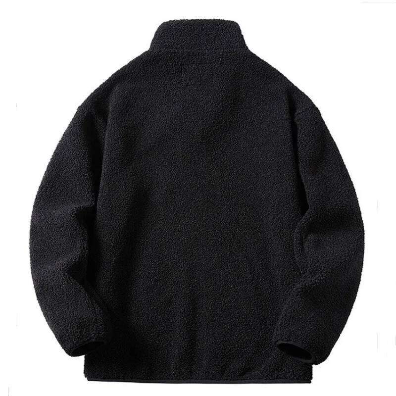 Thicken Padded Coat Berber Jackets For Men Vintage Stand Collar Polar Fleece Wintre Jacket Warm Tops