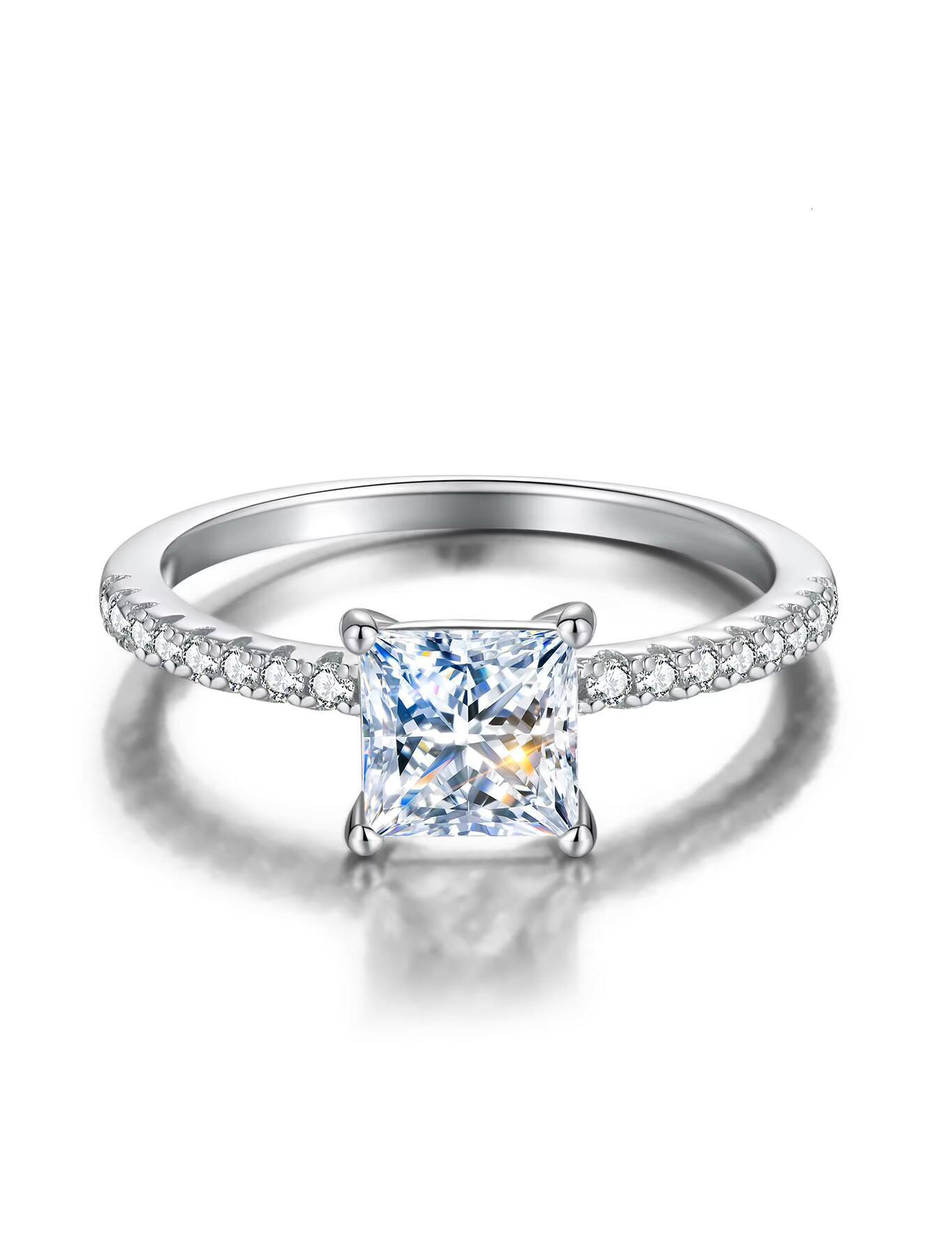 GRA Certified Diamond Elongated Cushion Cut Moissanite Ring 925 Sterling Silver Engagement Moissanite Ring Jewelry for Women