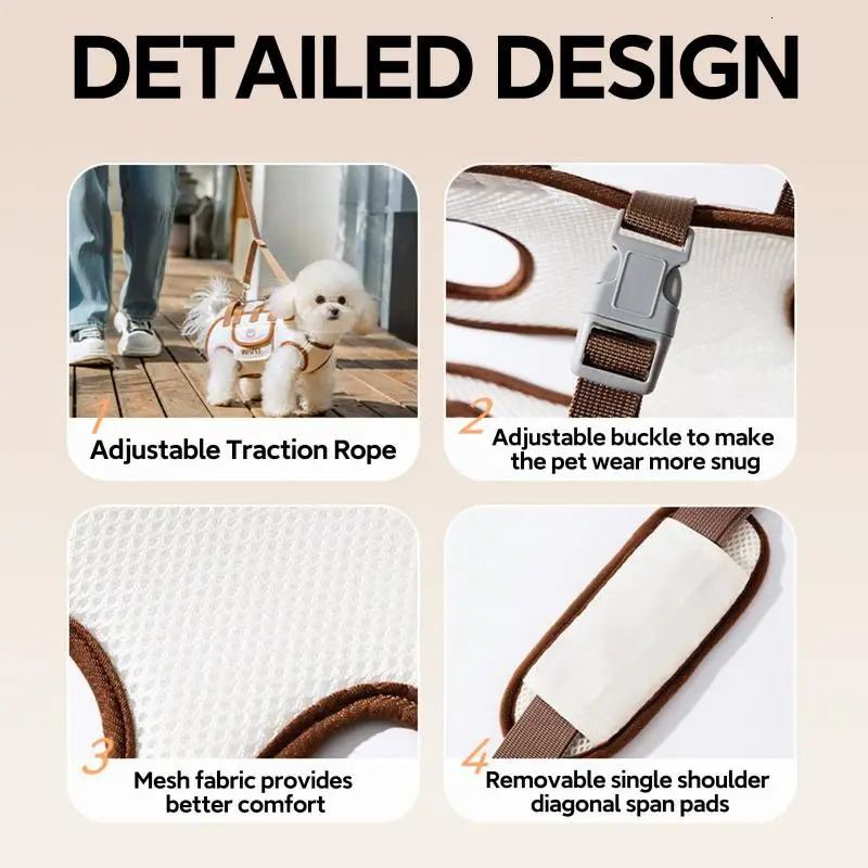 Portable Outdoor Breathable Traction Backpack Dog Leash Cat and Dog Harness Can Be Carried or Crossbody Cat Bag Pet Supplies 251030