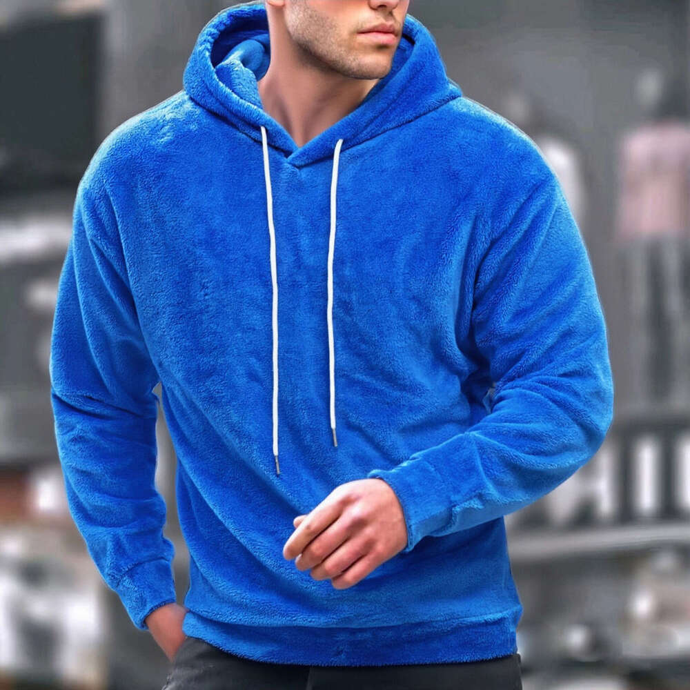 New Autumn and Winter Large Size Hooded Men's Casual Personality Fashion Sweatshirt Coral Fleece Jacket for Men