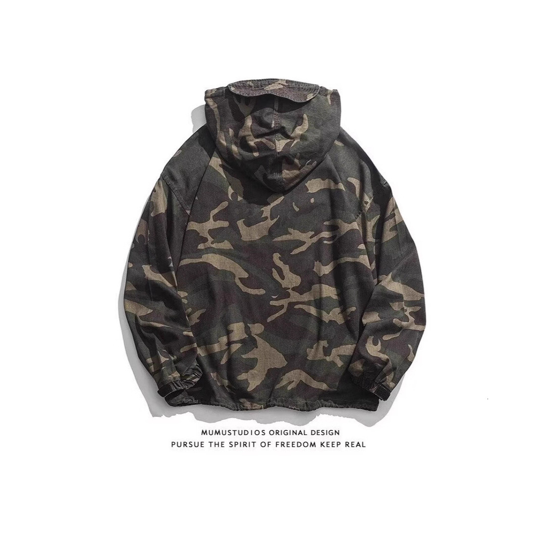 American Style Designer Coat Camouflage Jacket For Men New Autumn Hooded Loose Street Style Cool Casual Jacket