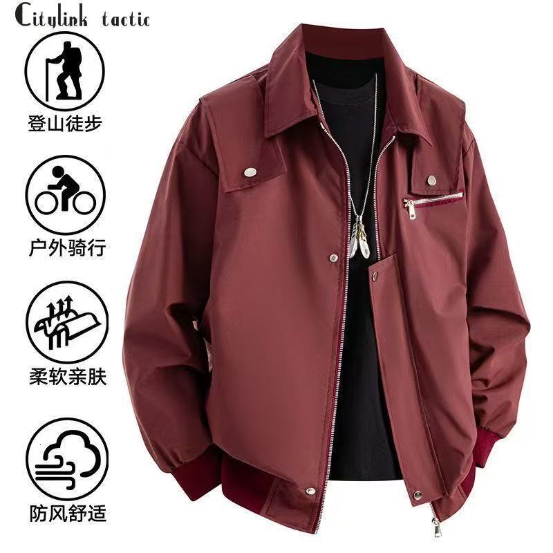 Men's Workwear Jacket Designer Coat Spring Autumn New Versatile American Style Turn-down Collar High Street Casual Loose Coat Pilot