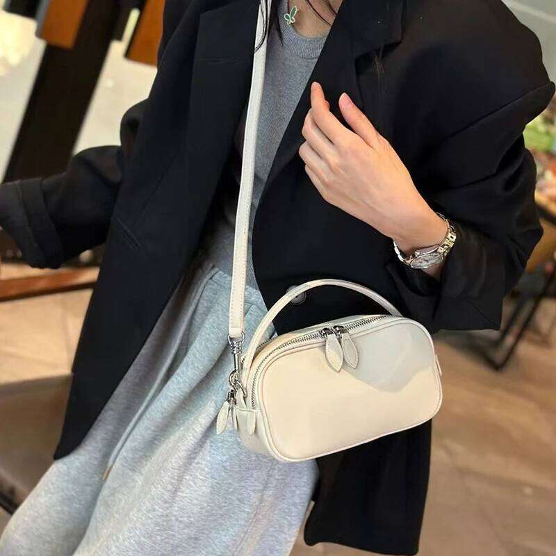 Women Natural Cow Leather Shoulder Bag Ladies Retro Soft Cowhide Handbags Female Fashion Design Cute Crossbody Bags Girls