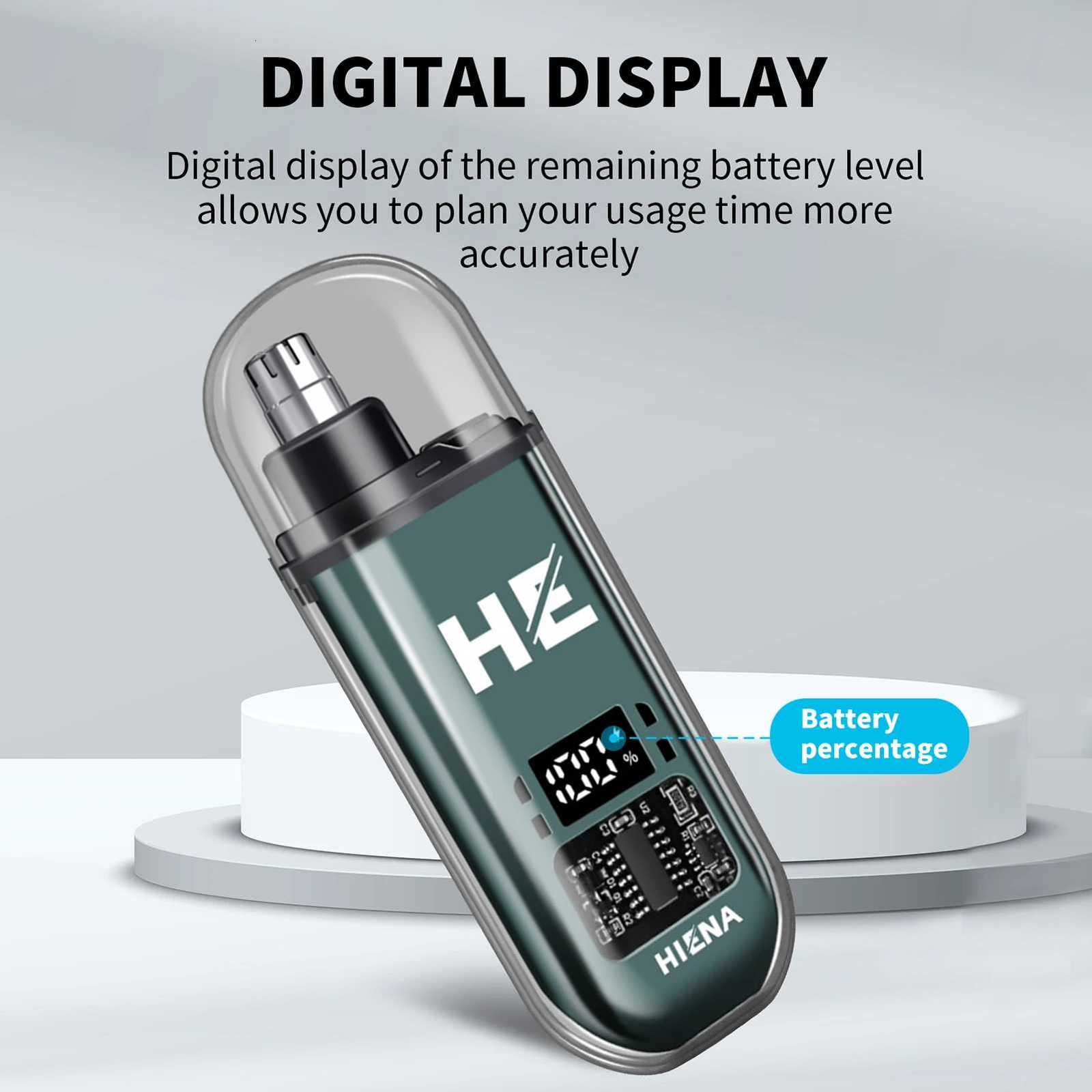 HIENA Nose Hair Trimmer Mini Pocket Hair Cutting Machine Electric Manual Cordless Razor For Men Wet Dry Eyebrow Beard Shaver M251030