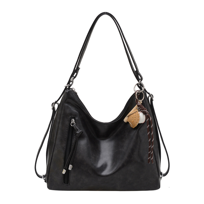 New retro commuting large capacity women's handbag, casual single shoulder cross body fashionable backpack, versatile and trendy designer bag