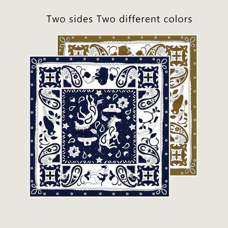 9090cm Hijab Scarf Women Summer Fashion Designer Twosided Twill Sunscreen Shawl Kerchief Square Silk Scarfs Neck HeadscarfW251029