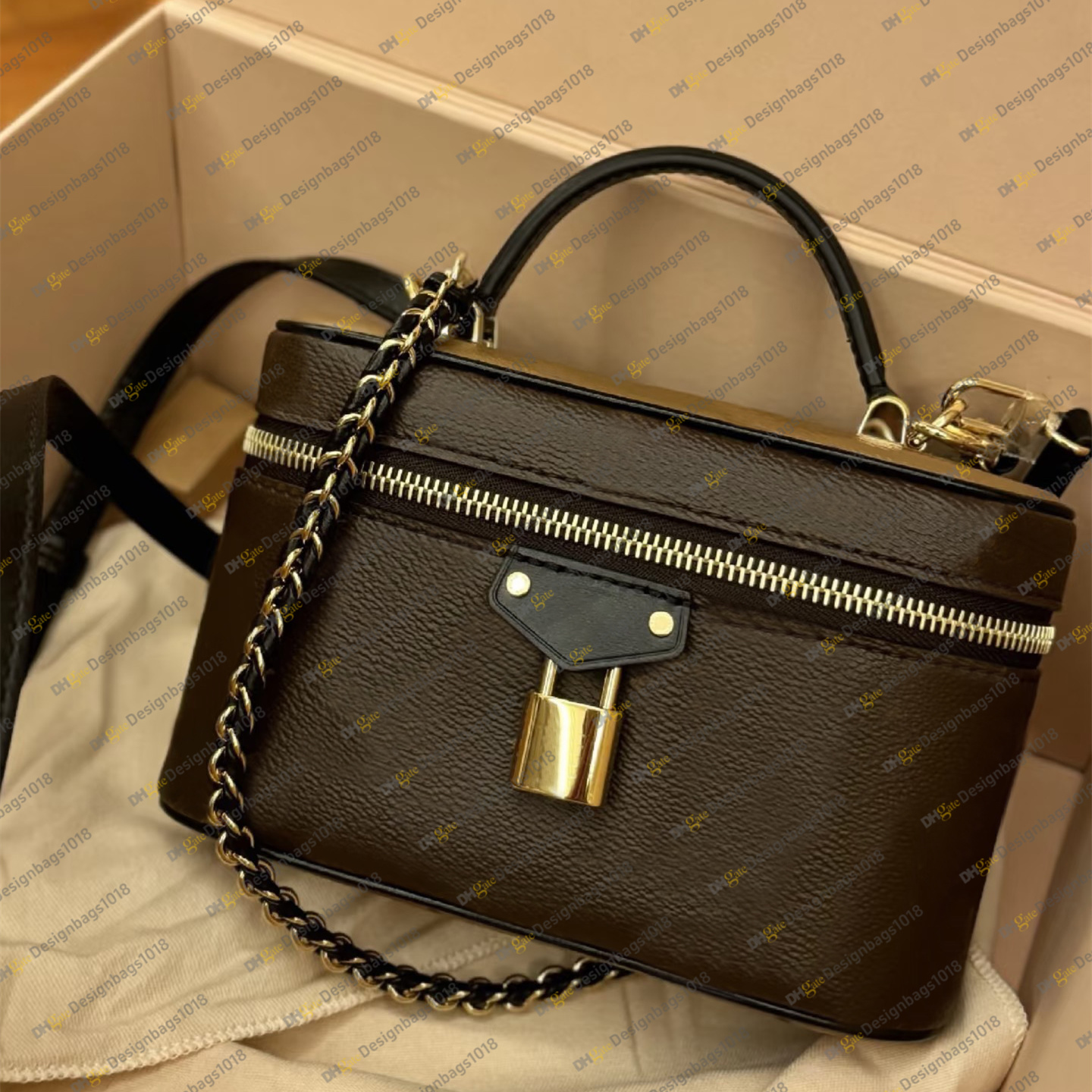 Top Designer bag Nice Vanity Women Toiletry Chain Shoulder Crossbody Bags Luxury Leather Cases Classic Lady Clutch Handbag Cosmetic Purse