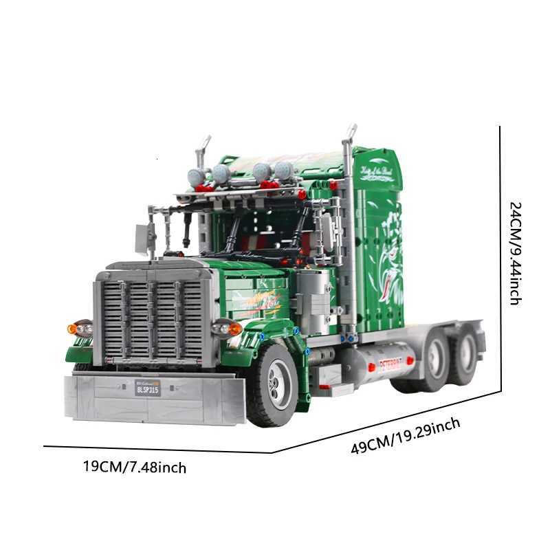 2105pcs Green American Truck Building Blocks Set Challenging Assembly Toy for Adults Perfect for Home Decor CollectorsXJ251030