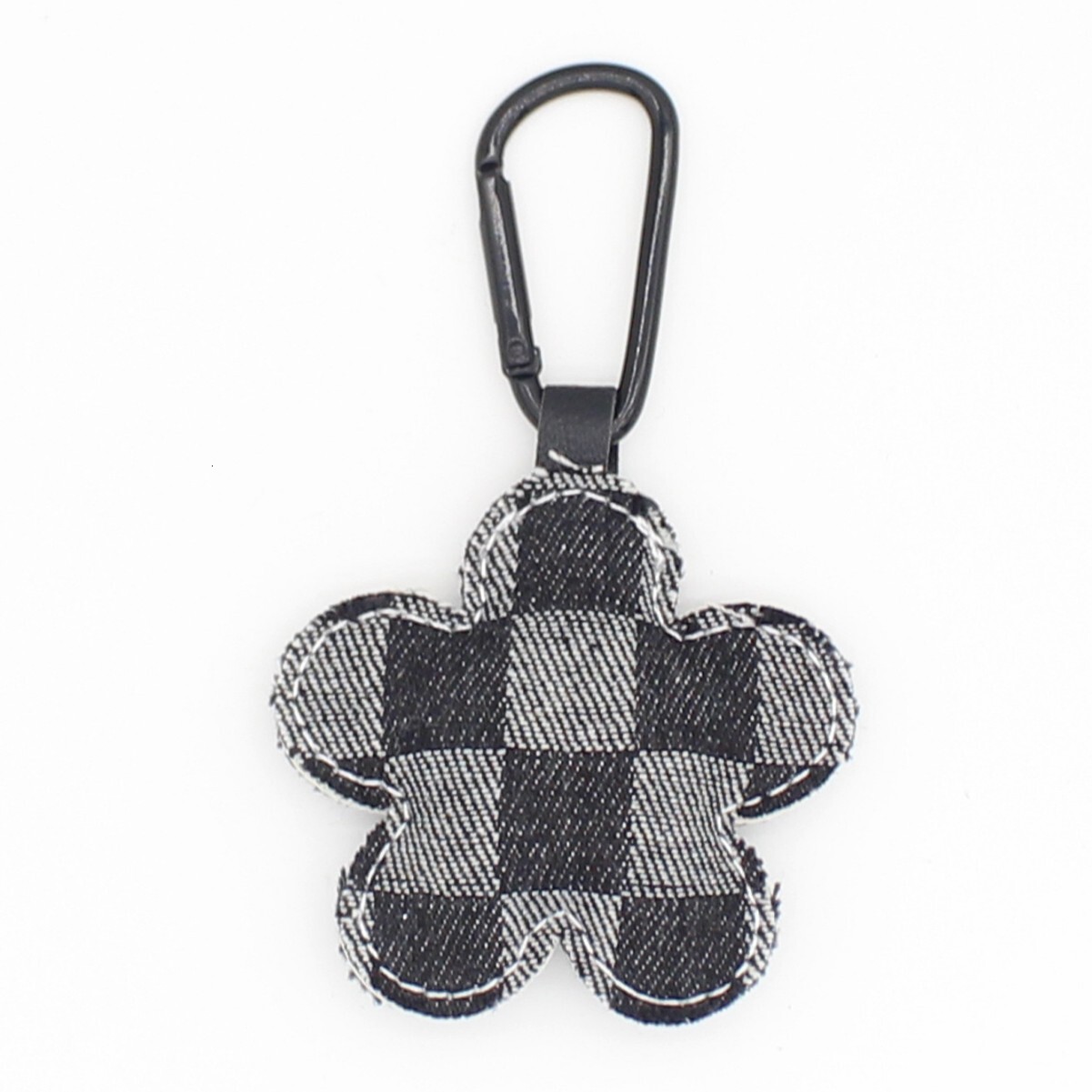 New Simple Denim Plaid Sequin Fabric Flower Keychain Bag Pendant Creative Accessories