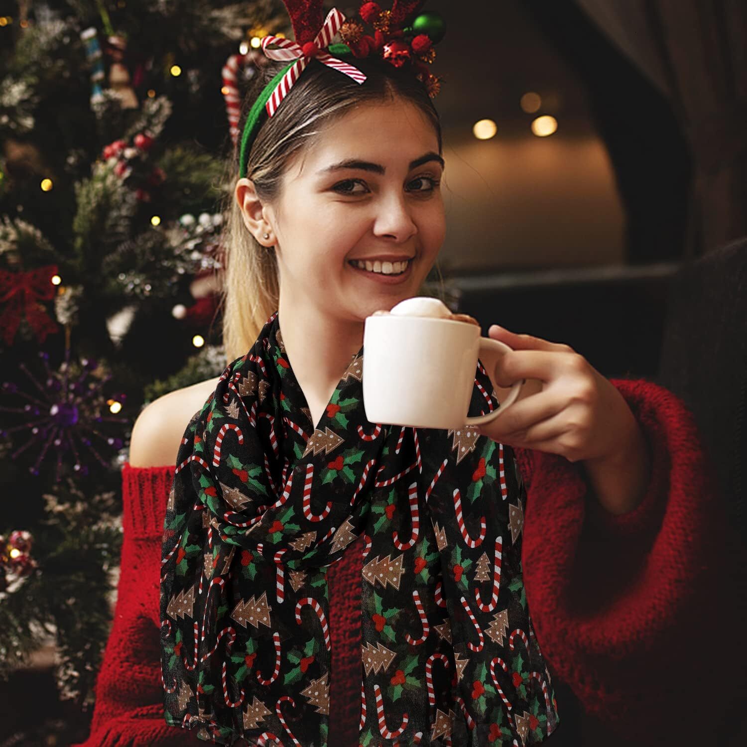 Custom Christmas gifts Fashion Scarf Women Lightweight Scarves Shawl Wrap for Spring Summer Winter