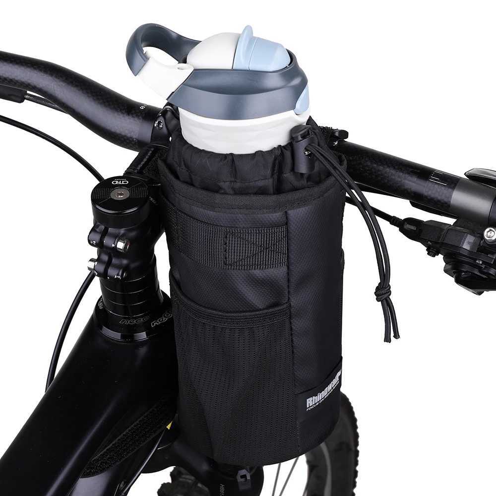 Rhinowalk Bike Bag Handlebar Stem Bag Cycling Water Bottle Carrier Pouch Riding Insulated Kettle Bag Touring Commuting MTB Pack H251029