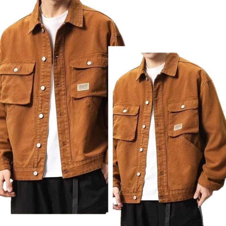 American Style Workwear Designer Coat Men's Jacket Loose Fit Autumn Trendy Brand Cool Versatile Top Simple Fashionable Coat