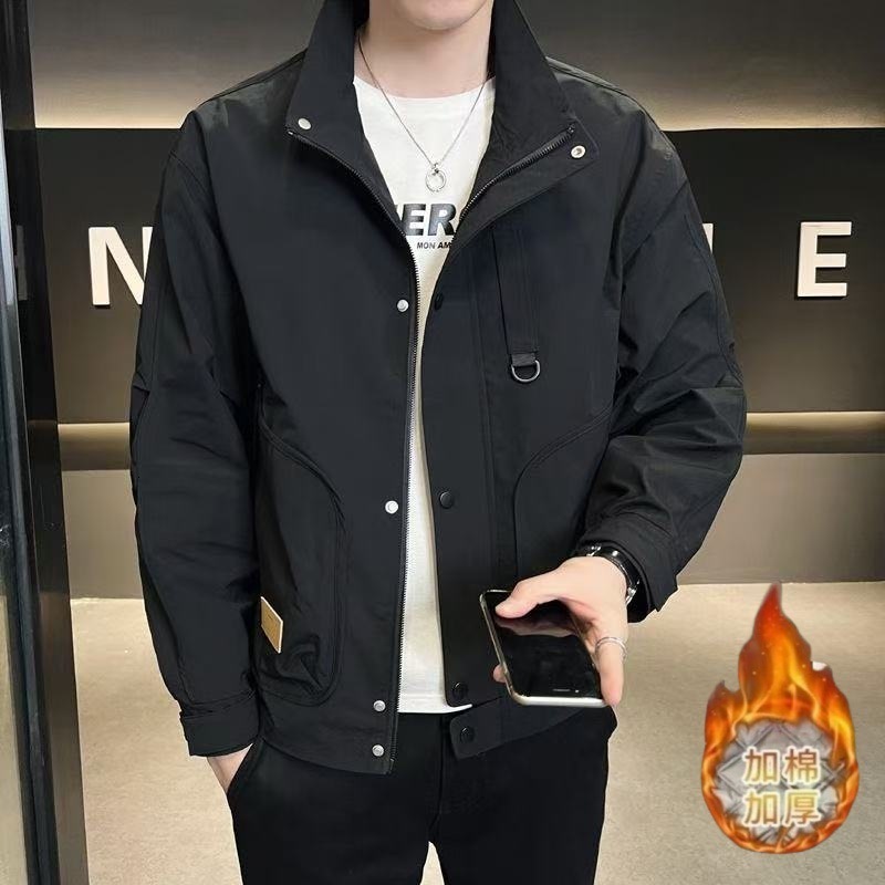 New Designer Coat Trendy Men's Workwear Jacket Stand Collar Stylish Coat Men's Casual Spring Autumn Jacket