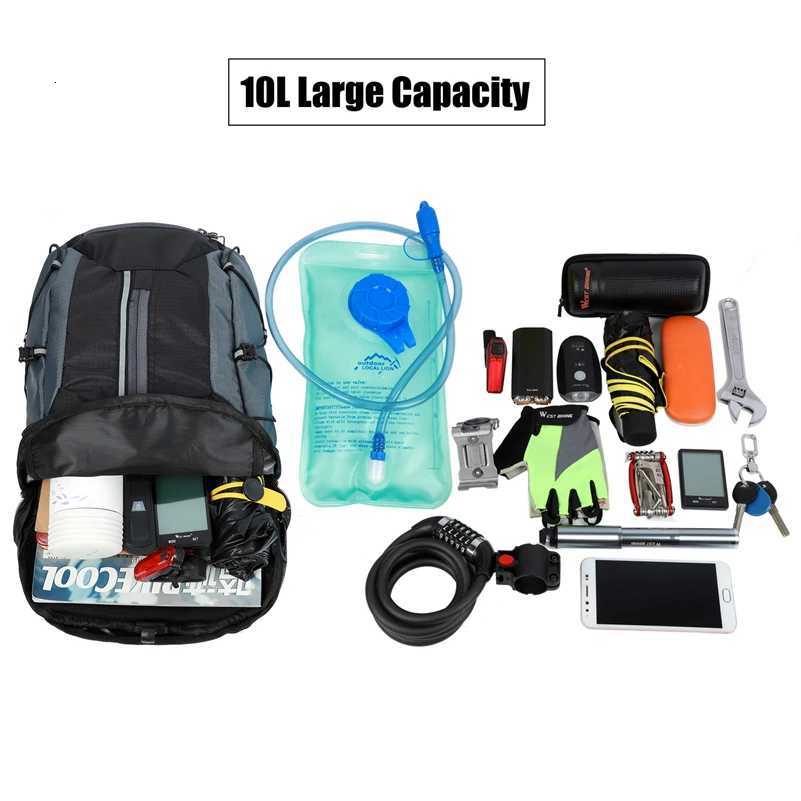 WEST BIKING Cycling Backpack Waterproof Ultralight Folding Bicycle Bag 10L Breathable Outdoor Climbing Travel Hiking Cycling Bag H251029