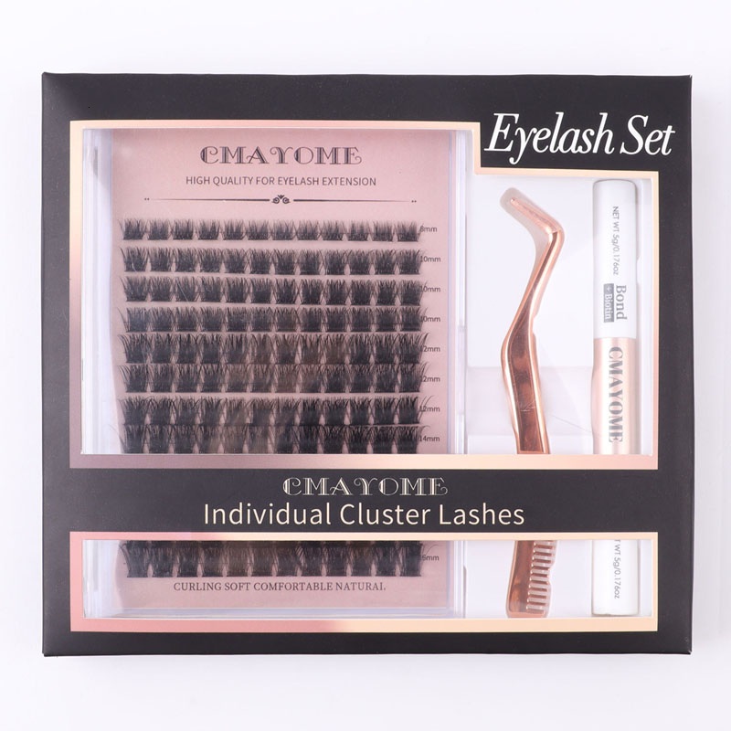 DIY Individual Eyelashes Thick Fluffy 144Pcs Cluster Lashes Kit Soft Natural Look Handmade Reusable D Curled Cluster Segmented Eyelashes Grafted Lashe