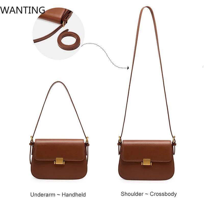 Cowhide Women's 2025 New Genuine Leather Fashion Women Shoulder Bags High Quality Female Crossbody Bag 2126