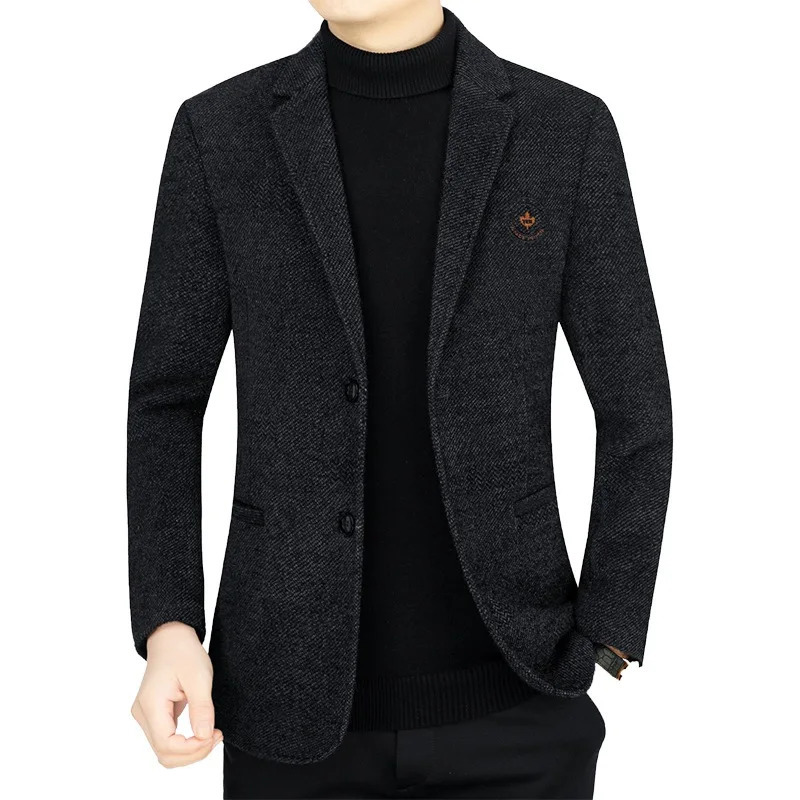 Men Autumn Winter Cashmere Blazers Suits Jackets Wool Blends Male Business Casual Slim Fit Coats Mens Clothing 251028