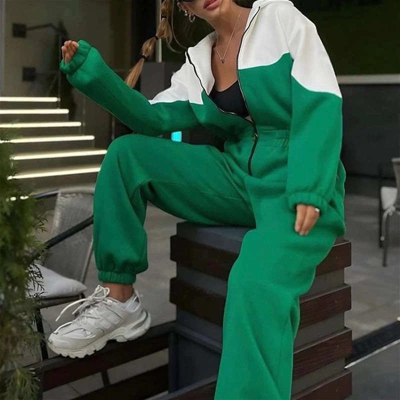 Autumn Women Jumpsuits Rompers Zipper Overalls High Waist Y2k Streetwear Casual Jumpsuit Work One Piece Full Sleeve Long Pants 251028