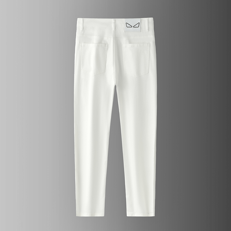 Men's Trendy Slim-Fit Straight-Leg Jeans in White and Black 510