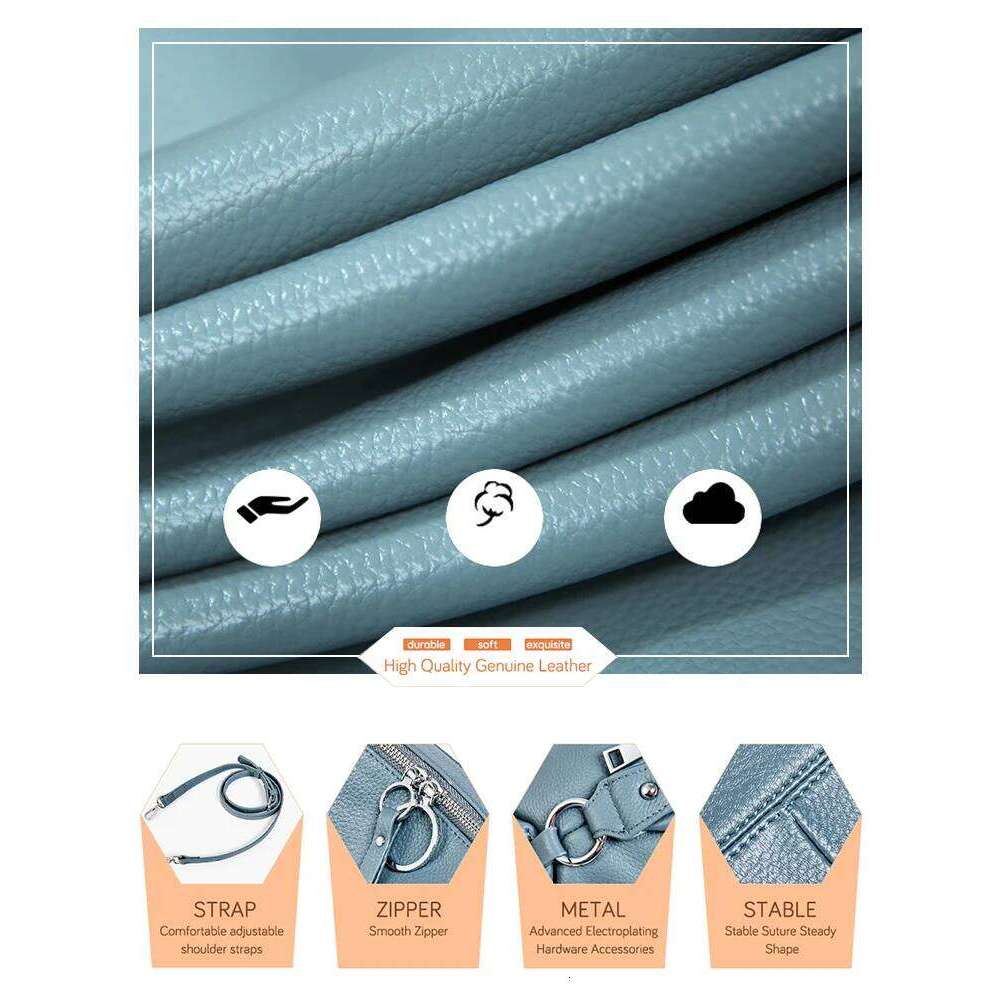 Designer bag 52 Zency Elegant Genuine Leather Handbag Women Shoulder Large Capacity Simple Medium Tote Crossbody Bag With Two Straps