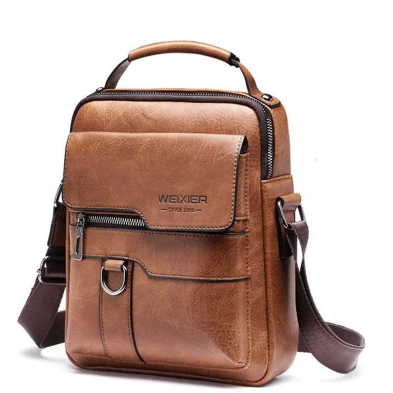 Classic Vintage Men Shoder Bag Leather PU Business Men Crossbody Bag High Quality Designer Handle Handbag for Men Travel Bag Y251011