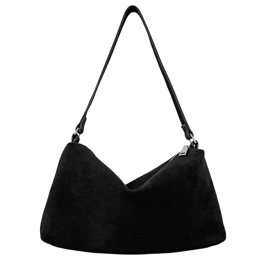 New plush niche style women's armpit bag, high-end retro small plush bread bag, fashionable women's shoulder bag, trendy designer bag