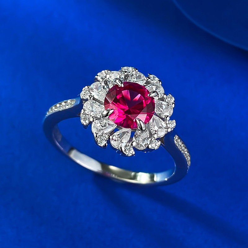 Choucong Handmade Wedding Rings Luxury Jewelry Genuine 100% 925 Sterling Silver Ruby Water Drop 6A Zircon Party Promise Women Princess Ring Lover Gift