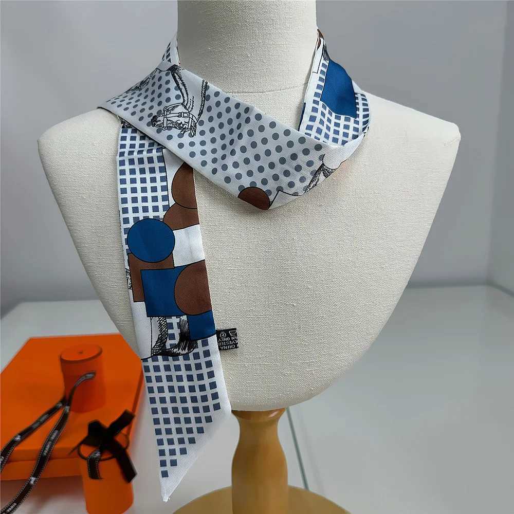 590cm New Saddle Silk Scarf Twill Silk Headband Fashion Scarf Tied Bag Ribbon Streamer Headband DecorationW251029