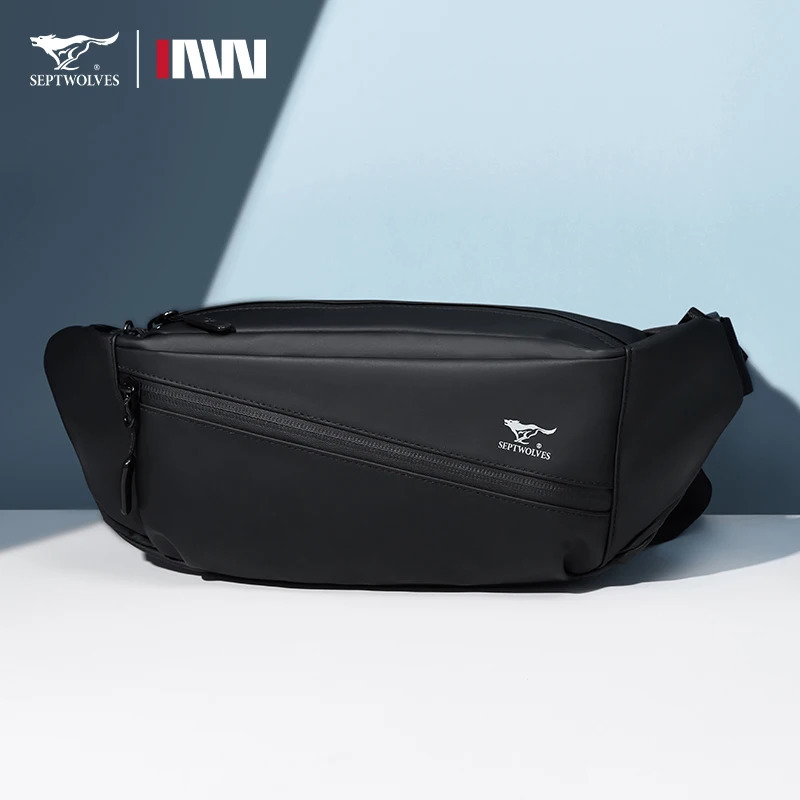 Septwolves Magnetic Buckle Crossbody Fanny Pack Man Adjustable Shoulder Strap Travel Waist Bag Waterproof Phone Mini iPad Bumbag 251021