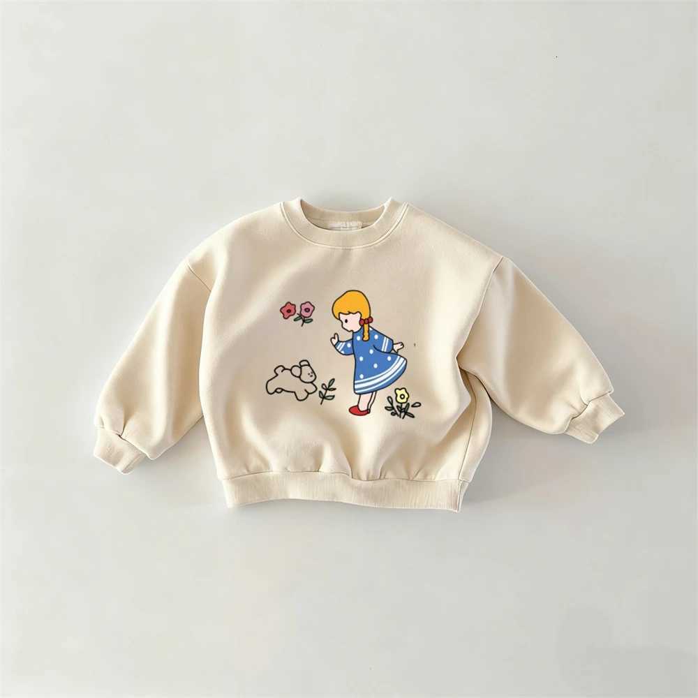 Korean Version Wear Girls Long Sleeve Printing Hoodies Lovely Clothing Pink Trendy Sweatshirts Spring Autumn Childrens CostumeT251030