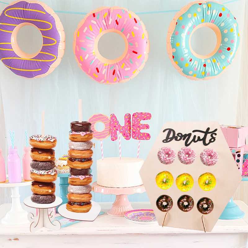 Wooden Donut Stand Wedding Decoration Wall Dessert Doughnut Table Holder Baby Shower Birthday Party Table Decor Supplies C251030