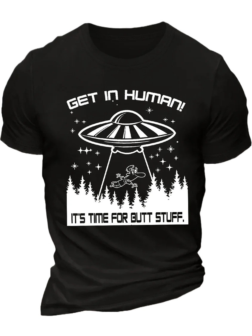 European and American Oversized Fun Graphic Print Cotton Crew Neck Casual Letter T-Shirt - TT7298