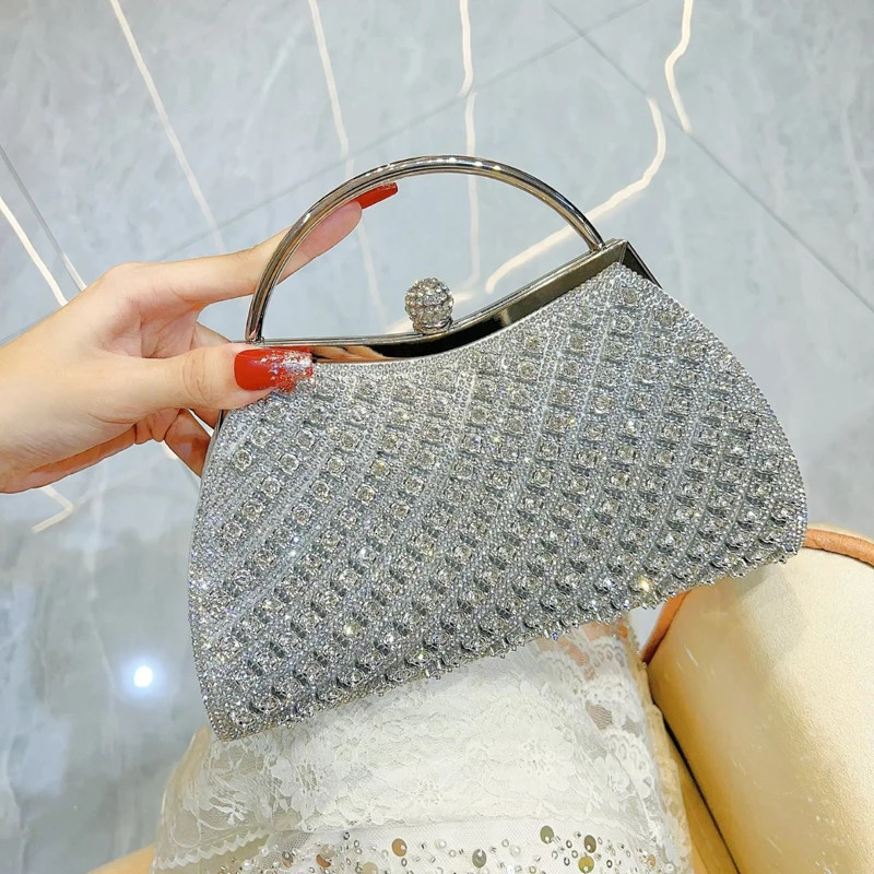 Women Handbag Rhinestones Evening Bag Bling Sequins Full Pouch Party Wedding Dinner Holder Clutch Purse Banquet Wallet 251023