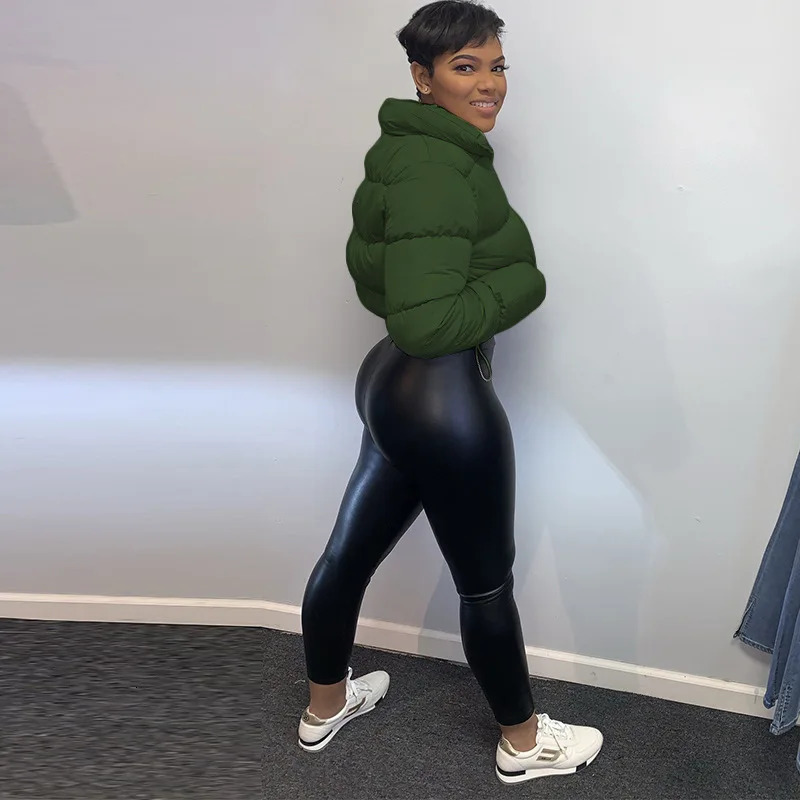 CUTENOVA Autumn Winter Solid Down Coat Puffer Jacket and Coats for Women Bubble Outerwear Cropped Outwear Oversized Clothing 251023