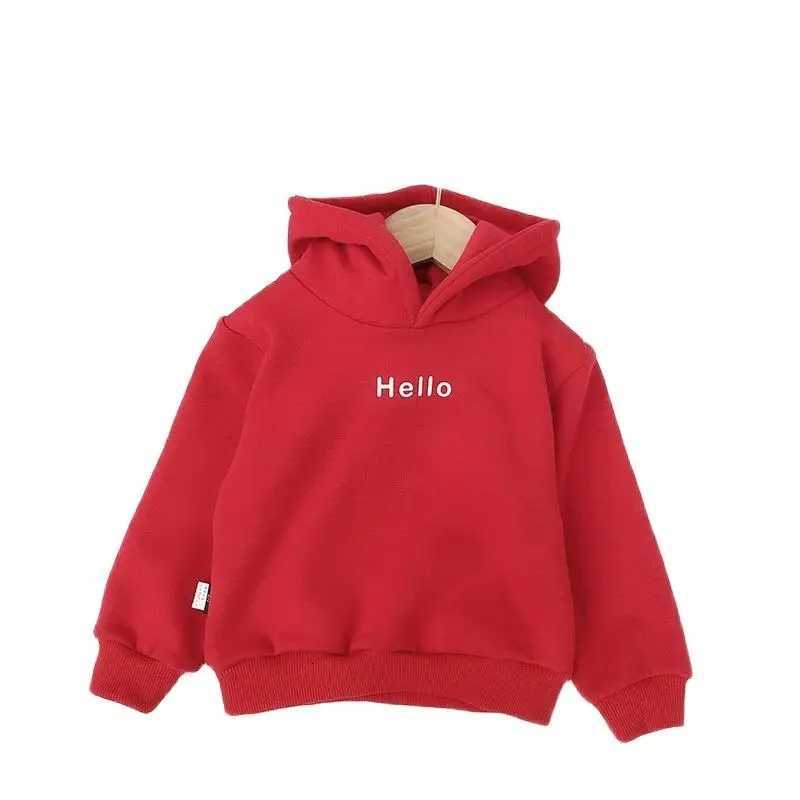 2024 New kids Autumn Winter hoodies fashion boys fleece sweatshirts letter embriodery girls keep warm hoodies boys clothesT251030