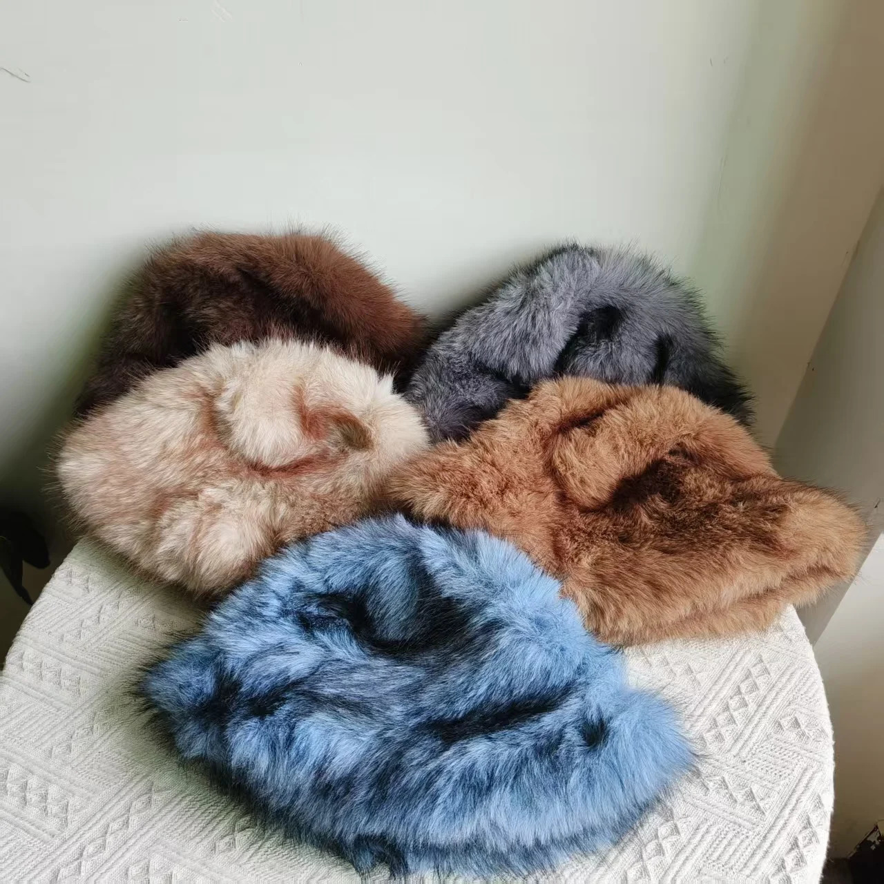 Faux Fur Bucket Hat Warm Imitation Fox Fur Thickened Autumn Winter hat Personality Fishermen Hats for women 251028