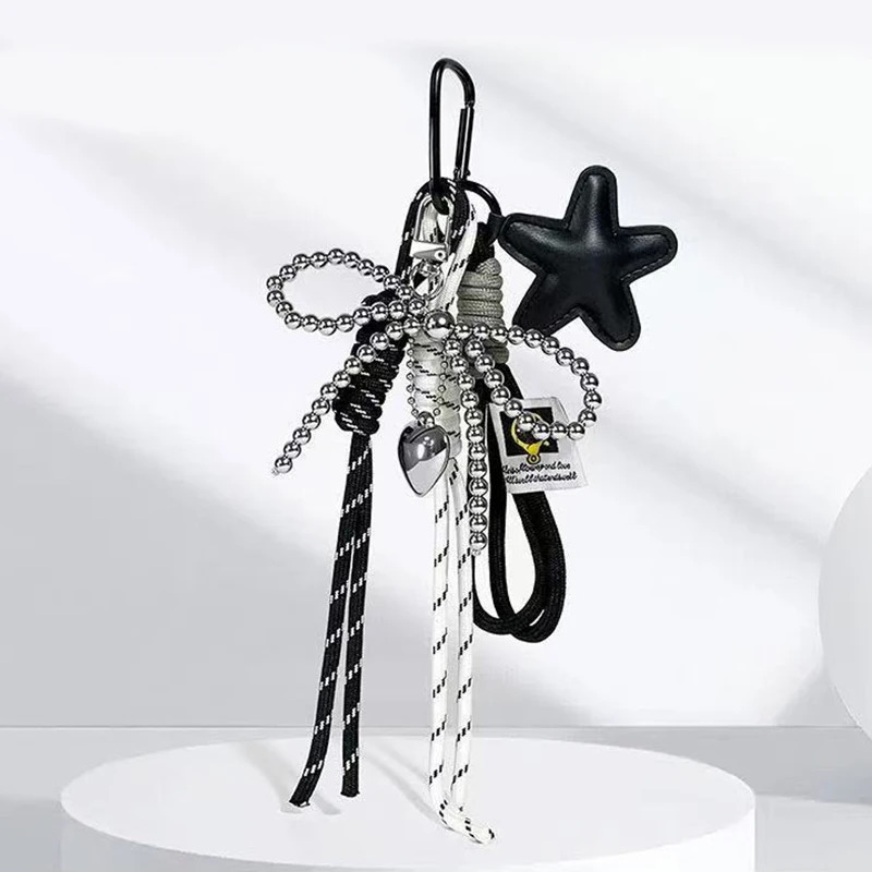 Trendy Bag Hanging Charm Bowknot Star Key Ring Versatile Keychain Pendant Exquisite Backpack Decoration Accessories Gifts 251030