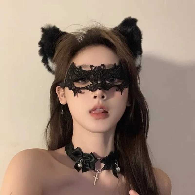 Lace Eye Mask for Women Half Face Masquerade Mask Halloween Cosplay Adjustable Ribbon Costume Accessory PartyW251029