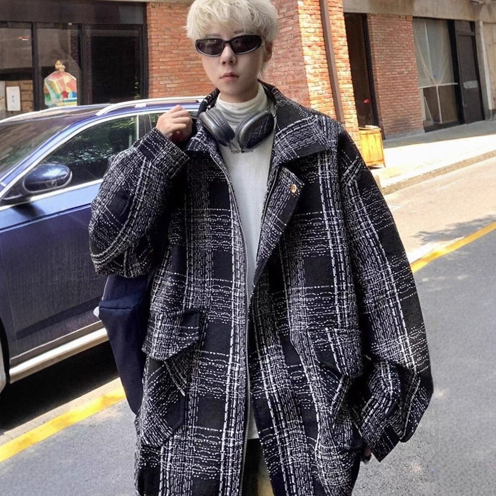Xiaoxiang Style Plaid Jacket For Designer Coat Men Autumn And Winter 2025 New Houndstooth Large Pocket Loose Casual Versatile Jacket